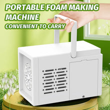Load image into Gallery viewer, Portable foam making machine with text &#39;Portable Foam Making Machine&#39; and &#39;Convenient to Carry&#39; on a green background.