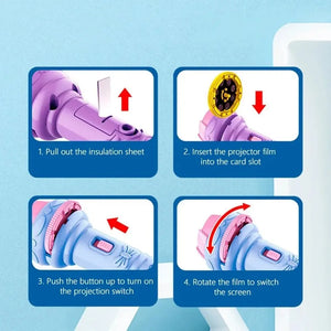 10 Cards Cartoon Projection Flashlight 80 Patterns Creative Children