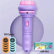 Load image into Gallery viewer, 10 Cards Cartoon Projection Flashlight 80 Patterns Creative Children