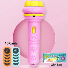 Load image into Gallery viewer, 10 Cards Cartoon Projection Flashlight 80 Patterns Creative Children