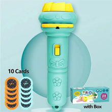 Load image into Gallery viewer, 10 Cards Cartoon Projection Flashlight 80 Patterns Creative Children