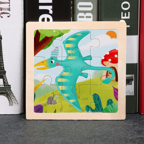 9pcs Small Size Wooden Puzzle Montessori Toys