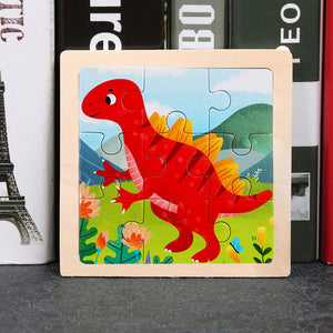 9pcs Small Size Wooden Puzzle Montessori Toys