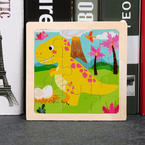 9pcs Small Size Wooden Puzzle Montessori Toys