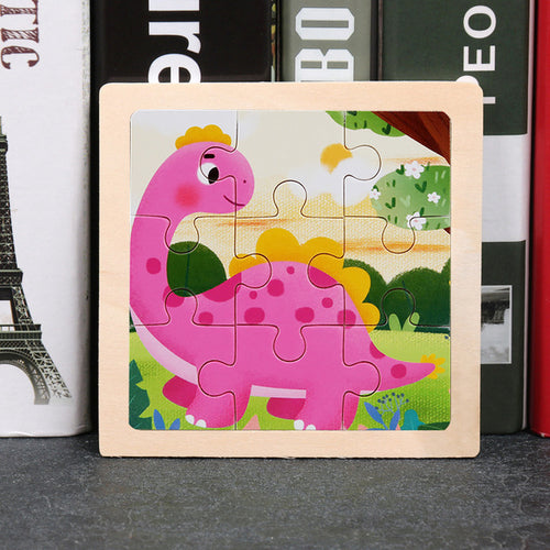 9pcs Small Size Wooden Puzzle Montessori Toys