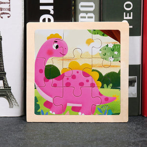 9pcs Small Size Wooden Puzzle Montessori Toys