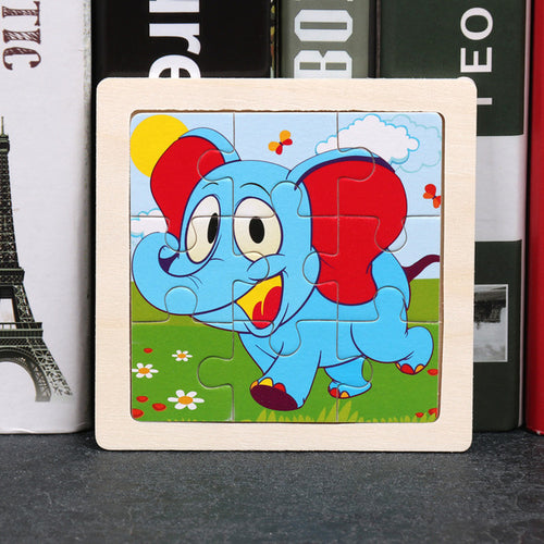 9pcs Small Size Wooden Puzzle Montessori Toys