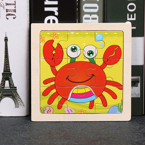 9pcs Small Size Wooden Puzzle Montessori Toys