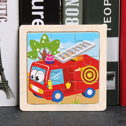 9pcs Small Size Wooden Puzzle Montessori Toys