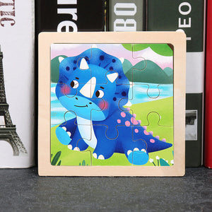 9pcs Small Size Wooden Puzzle Montessori Toys