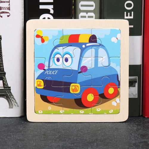 9pcs Small Size Wooden Puzzle Montessori Toys