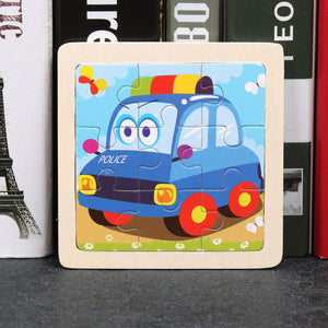 9pcs Small Size Wooden Puzzle Montessori Toys