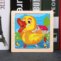 9pcs Small Size Wooden Puzzle Montessori Toys