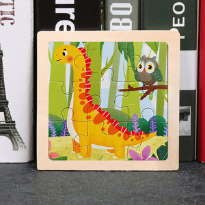 9pcs Small Size Wooden Puzzle Montessori Toys