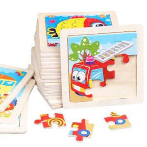 9pcs Small Size Wooden Puzzle Montessori Toys