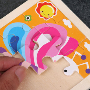 9pcs Small Size Wooden Puzzle Montessori Toys
